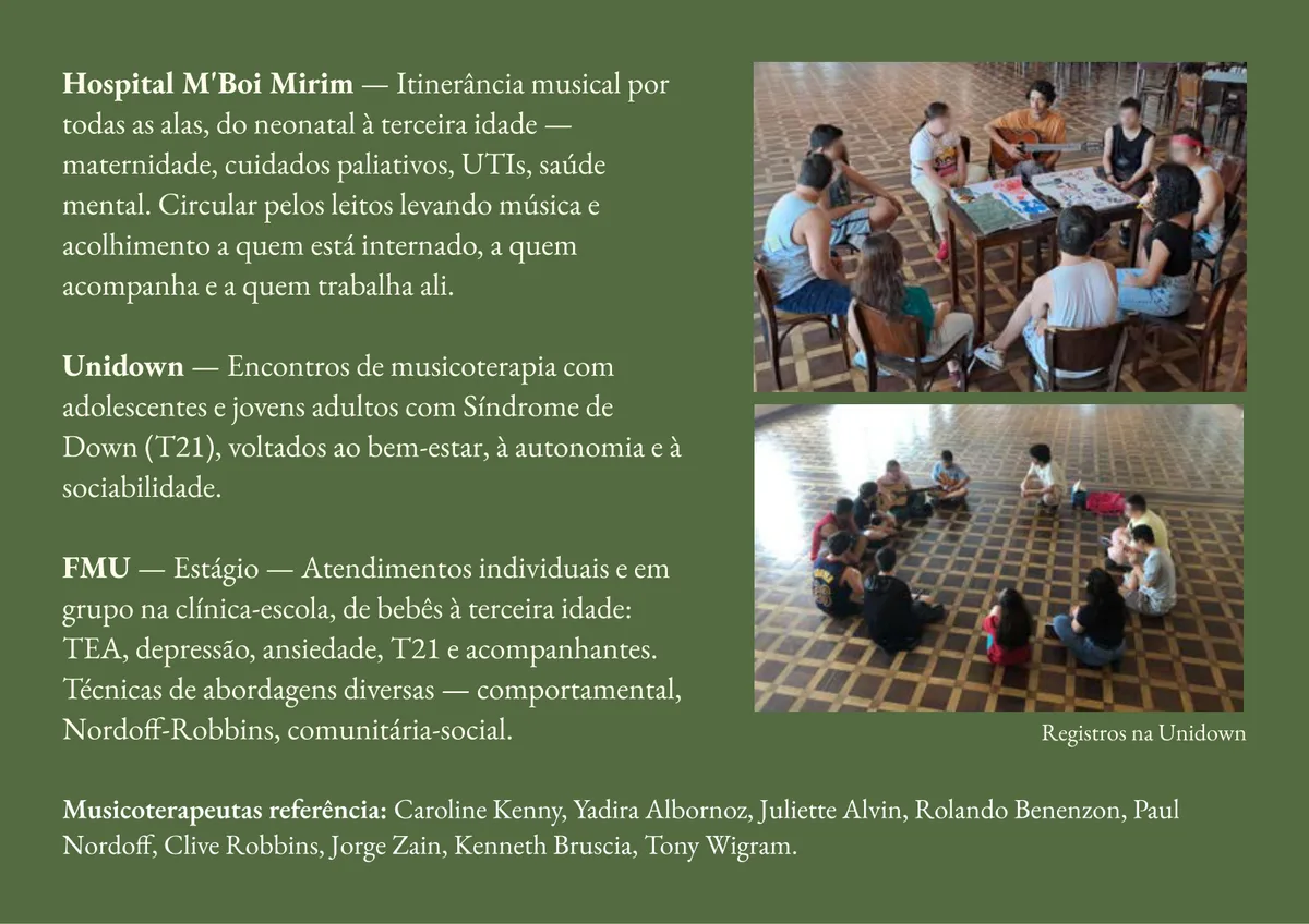 Galeria do projeto Vinícius Hirata — Musicoterapeuta, Músico e Educador Musical