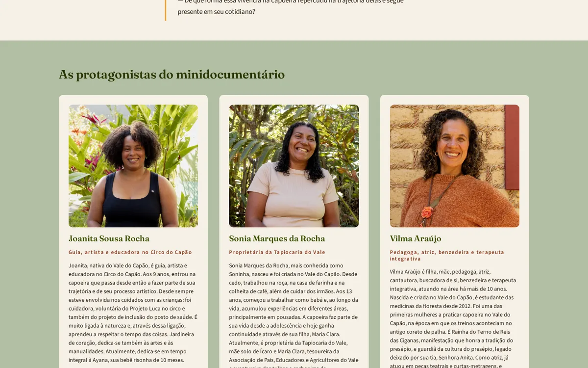 Galeria do projeto Era eu, era minha mana — Website do projeto