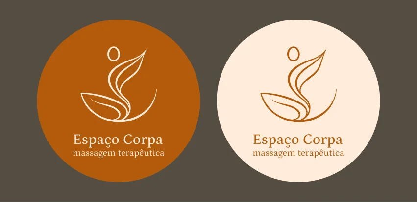 O logotipo nas duas versões: sobre terracota e sobre creme.