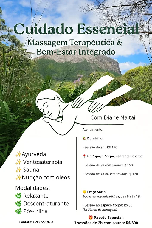 O flyer: modalidades, valores e pacote especial numa peça só.